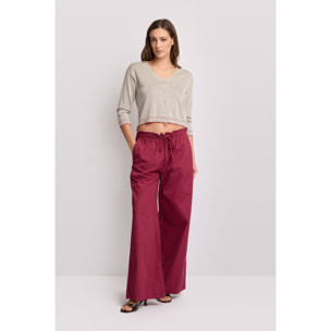 Kocca - Pantaloni a palazzo con coulisse Donna, Tinta unita