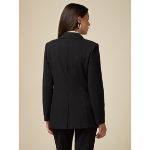 Oltre - Blazer con detalles de raso - Negro