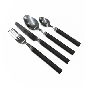 Set 24 Posate in Acciaio Inox 18/10, lavabile in lavastoviglie, design materico, Intrecci