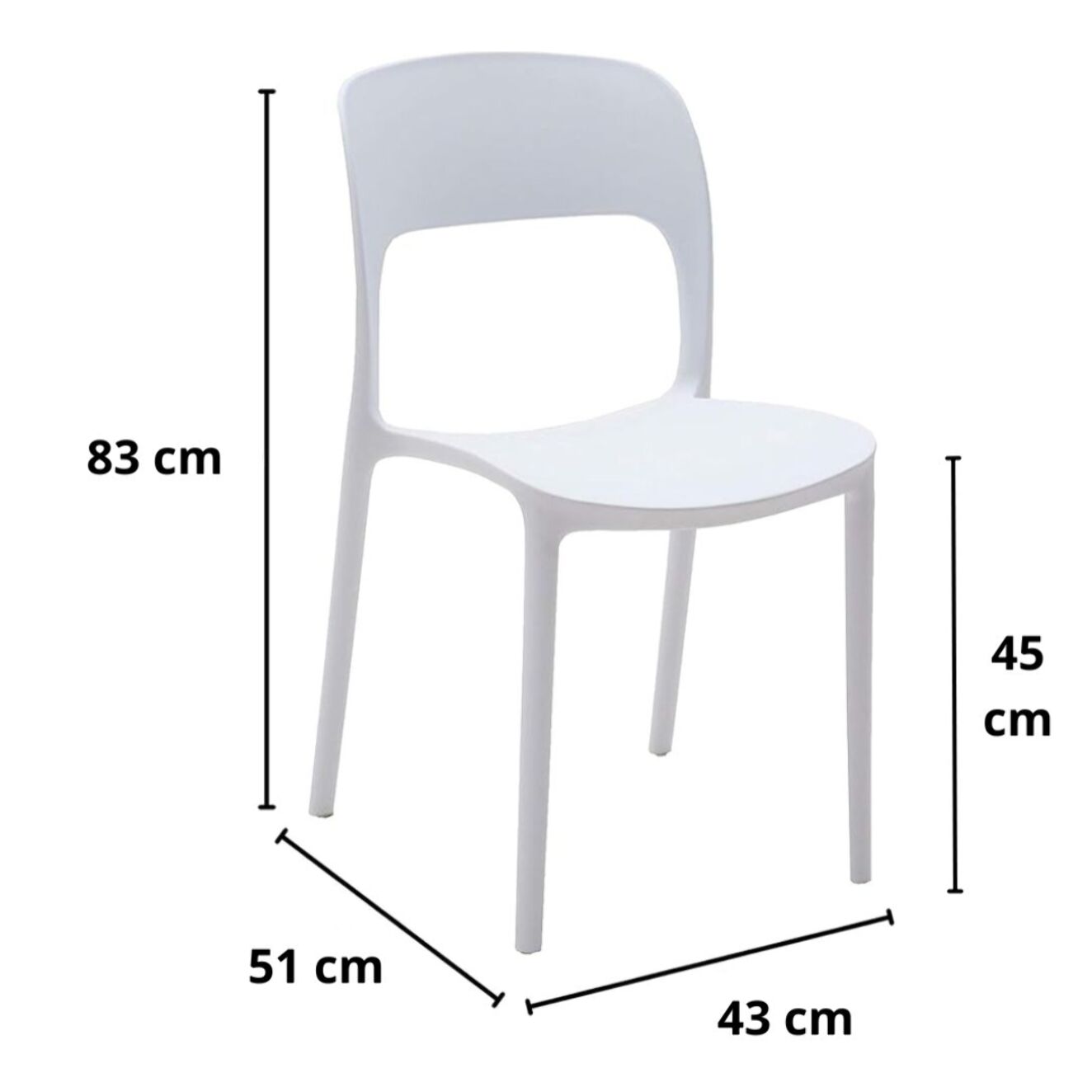 Set da 4 sedie SOUTH BEACH in polipropilene bianco