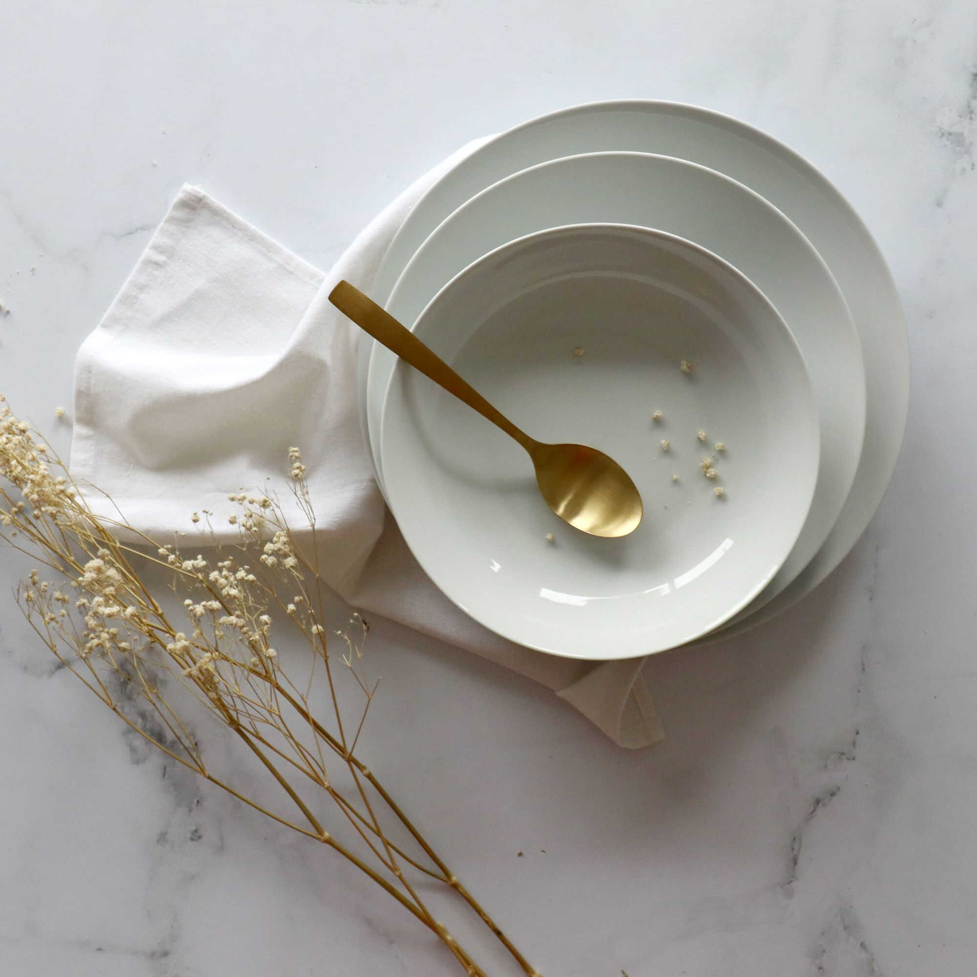 Lot de 6 assiettes creuses en porcelaine blanche 21cm METROPOLITAN