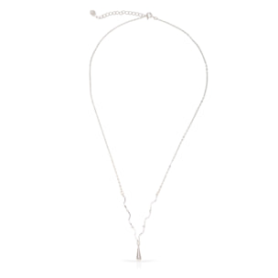 Collar de plata de ley 925 con colgante de gota y cierre de resorte.