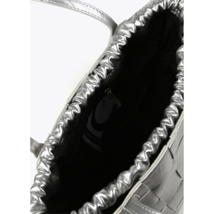 Borsa shopper intrecciata con texture