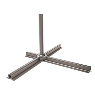 Ombrellone 3x3 M Decentrato Retrattile Braccio Rotabile Chiusura Manovella Giardino Piscina In Acciaio Inossidabile Telo 180 g/m2 Impermeabile Bianco