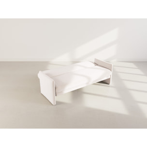 Mathis - Canapé convertible clic-clac 3 places en velours côtelé - Beige