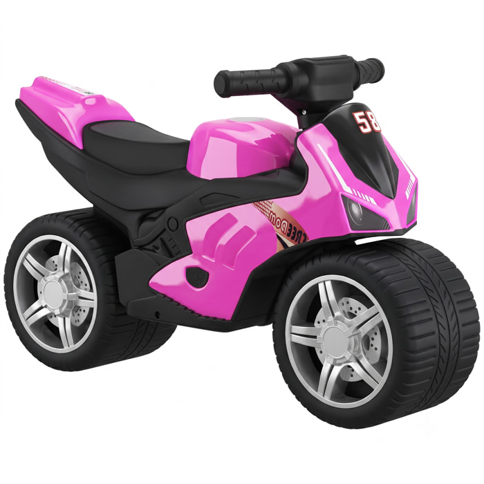 Bicicleta sin Pedales, Moto Correpasillos con Música y Ruedas Extra Anchas, Bicicleta de Equilibrio para Niños y Niñas de 18 a 36 Meses, Rosa