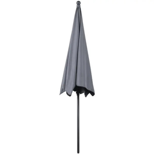 Ombrellone Rettangolare Da Giardino Parasole Balcone Inclinazione Regolabile Anti UV Impermeabile Per Mare Spiaggia Piscina Terrazzo 198x125 Cm Grigio