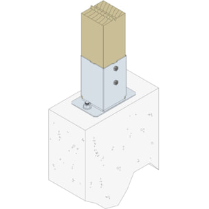 Pied de poteau SIMPSON pour muret et bord de dalle - 70 x 70 Galva - PPJBM70