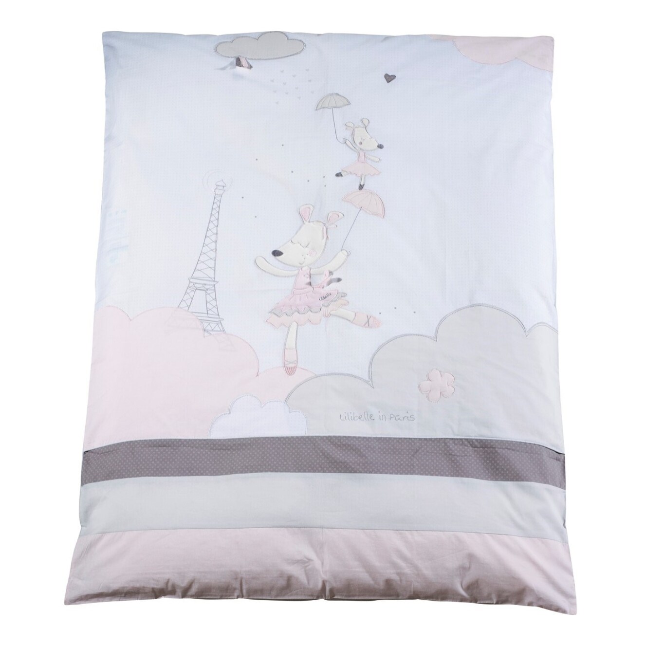 Housse de couette 100x135cm et taie en coton blanc