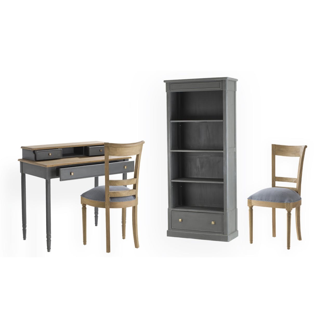 Chaise en tissu gris AMADEUS