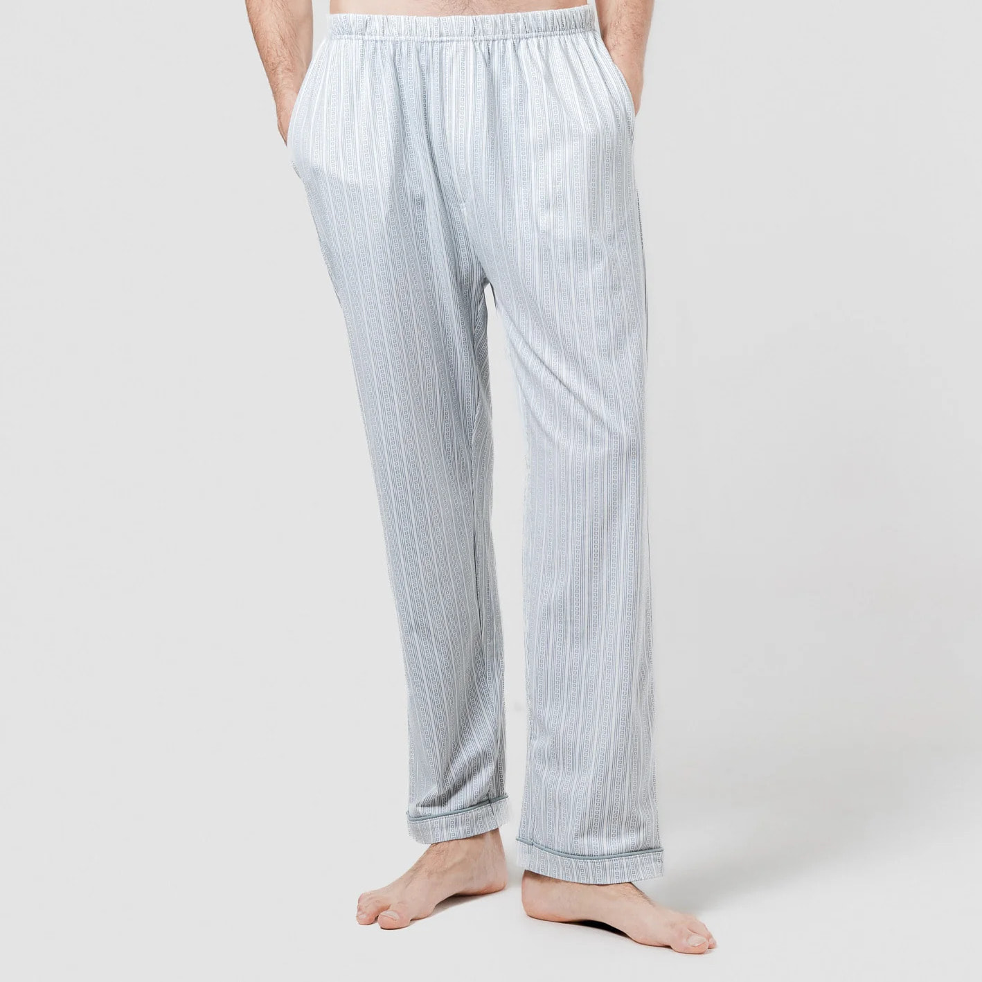 Camicia da pigiama lunga in cotone azzurro sarananda