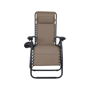 Fauteuil de jardin relax zéro gravité "Sintra" - Taupe