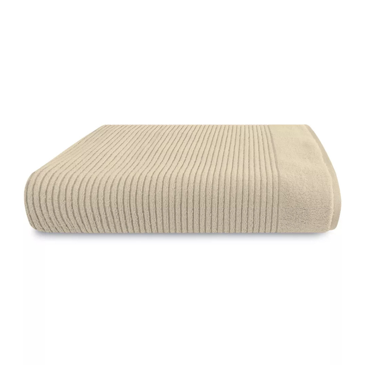 Drap de douche pur coton 560 g/m² uni beige Vitae stone