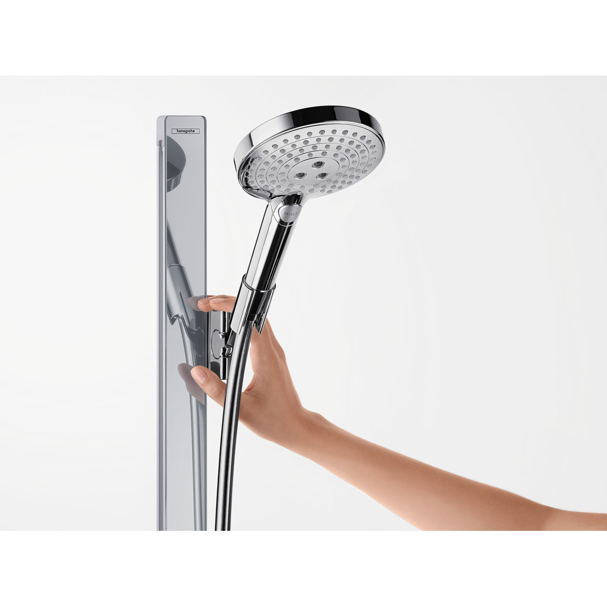 Set de douche 120 3jet avec barre Uninca'E 150 cm et porte-savon chromé Raindance Select