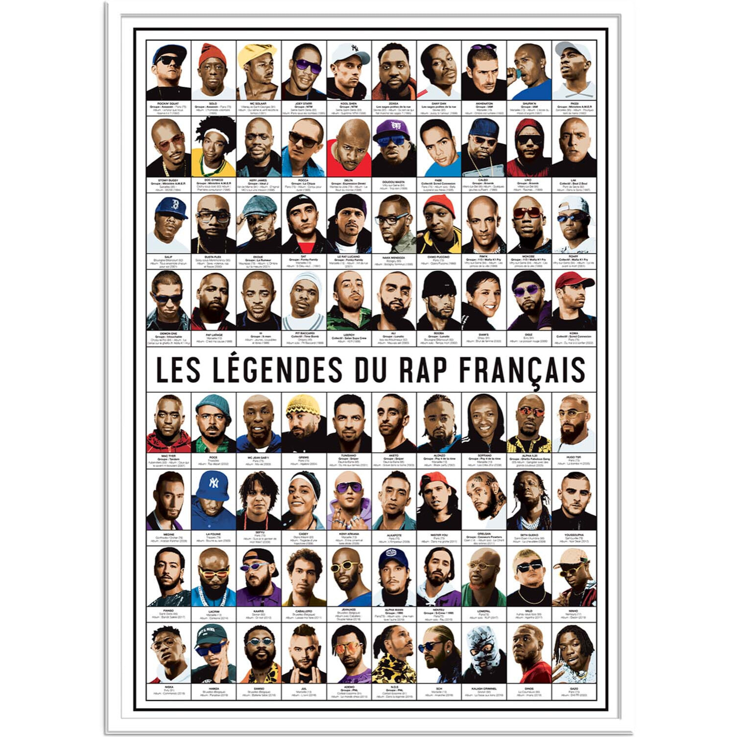 Affiche - Les légendes du rap français - Olivier Bourdereau