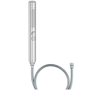 Pommeau de douche Shift+ rond 2 jets chromé + flexible 175 cm métal