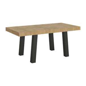 Mesa extensible 90x200/304 cm Bridge Roble Natural estructura Antracita
