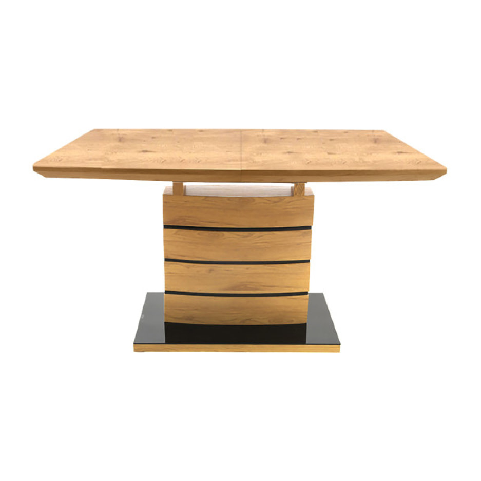 Table de repas extensible 140/180 cm pied centrale - 3 coloris - LEONAR