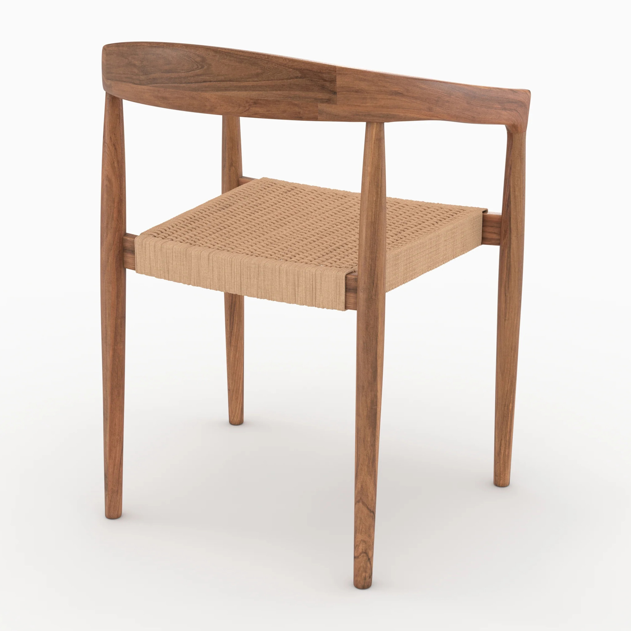 Lot de 2 chaises en bois de teck et corde synthétique - Bali