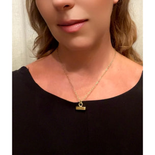 Collar Barra Petit cadena dorado chapado latón