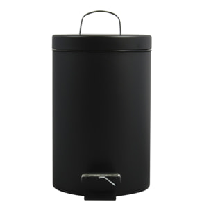 Poubelle à pédale Inox 3L Noir MSV