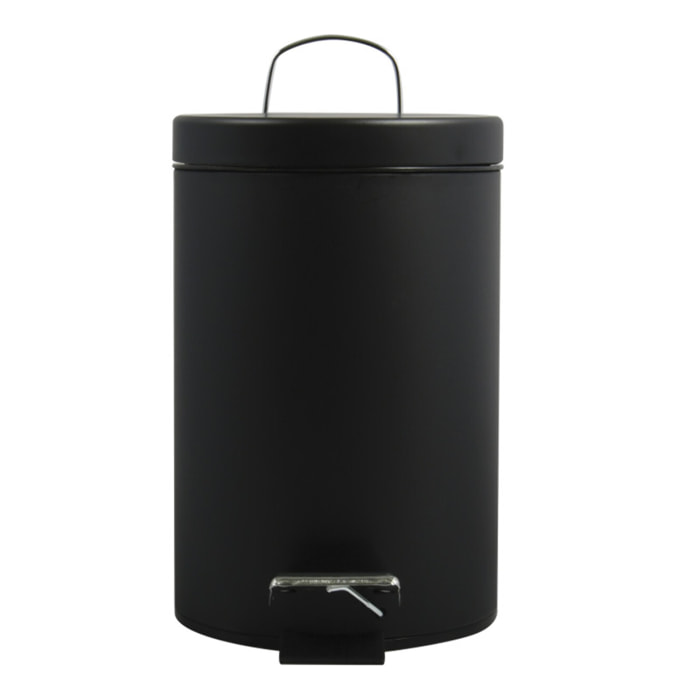 Poubelle à pédale Inox 3L Noir MSV