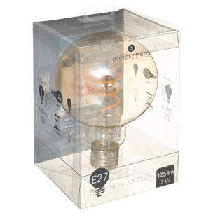 Ampoule LED "Globe" ambrée - filament torsadé E27 D10 cm