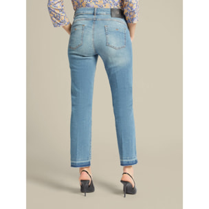 Elena Mirò - Jeans kick flare in cotone sostenibile - Azzurro