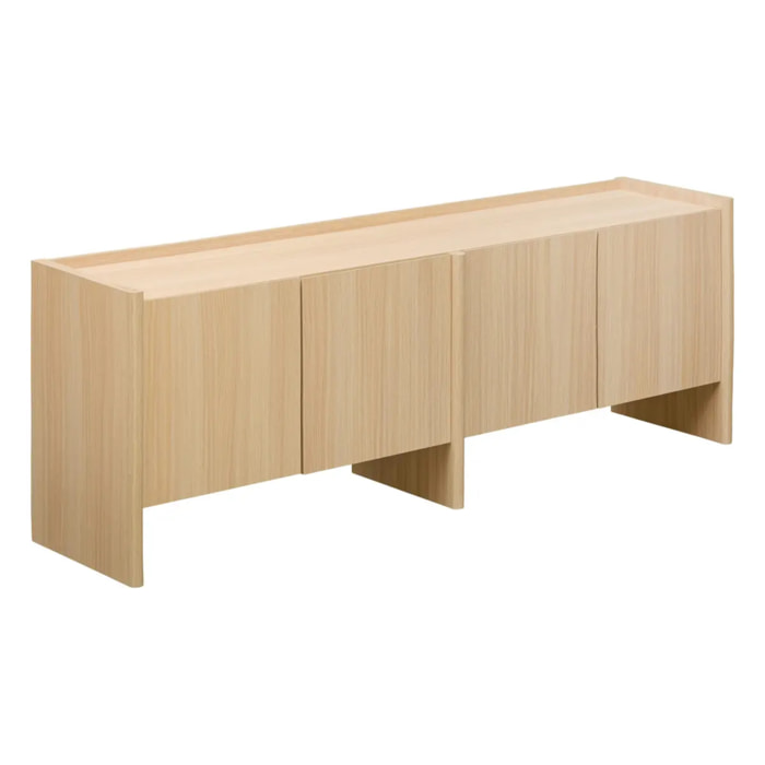 Meuble TV John rectangulaire 39,5x171cm 4 portes beige