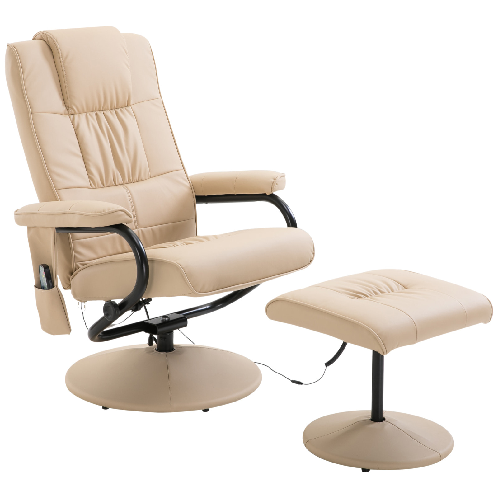 Fauteuil de massage vibration electrique relaxation avec chauffage beige