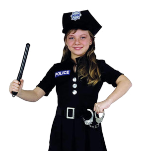 Costume Carnevale Travestimento Poliziotta Bambina Originale