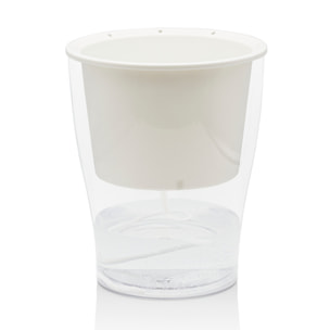 Pot à réserve d’eau Tomasucci RAFFY LARGE, en polypropylène, blanc, 17,3 × 17,3 × 21,2 cm