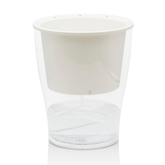 Pot à réserve d’eau Tomasucci RAFFY LARGE, en polypropylène, blanc, 17,3 × 17,3 × 21,2 cm