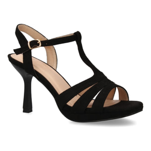 Sandalias de tacon para mujer, diseño comodo y elegante con tiras cruzadas en la pala