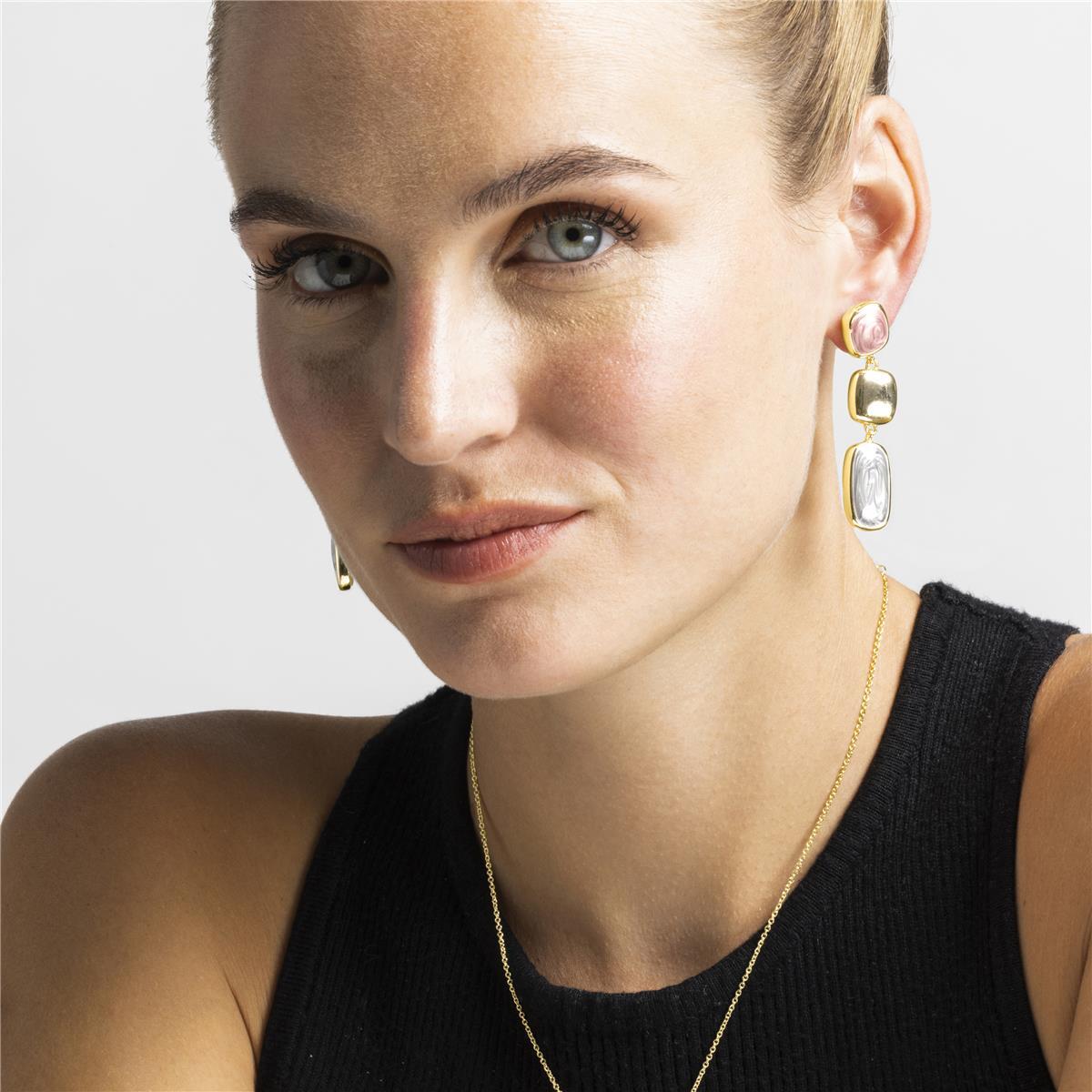 Pendientes con Lacado Multicolor acabado oro 18k