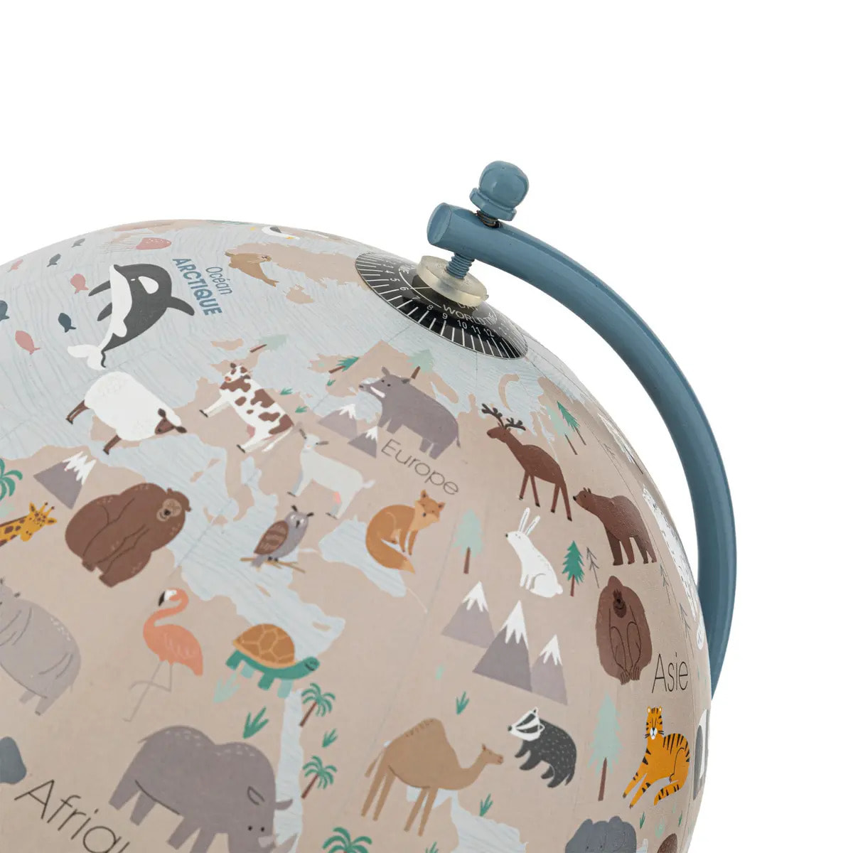 Globe enfant D.20cm base métal bleu