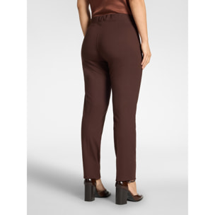 Elena Mirò - Pantaloni slim misto viscosa - Marrone