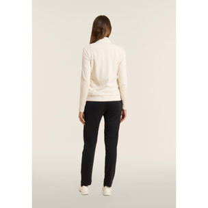 Tuta con zip e collo alto, logo con strass