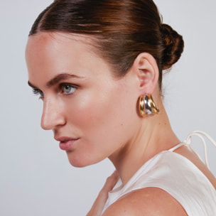 Pendientes Darsean acabado oro 18k y plata