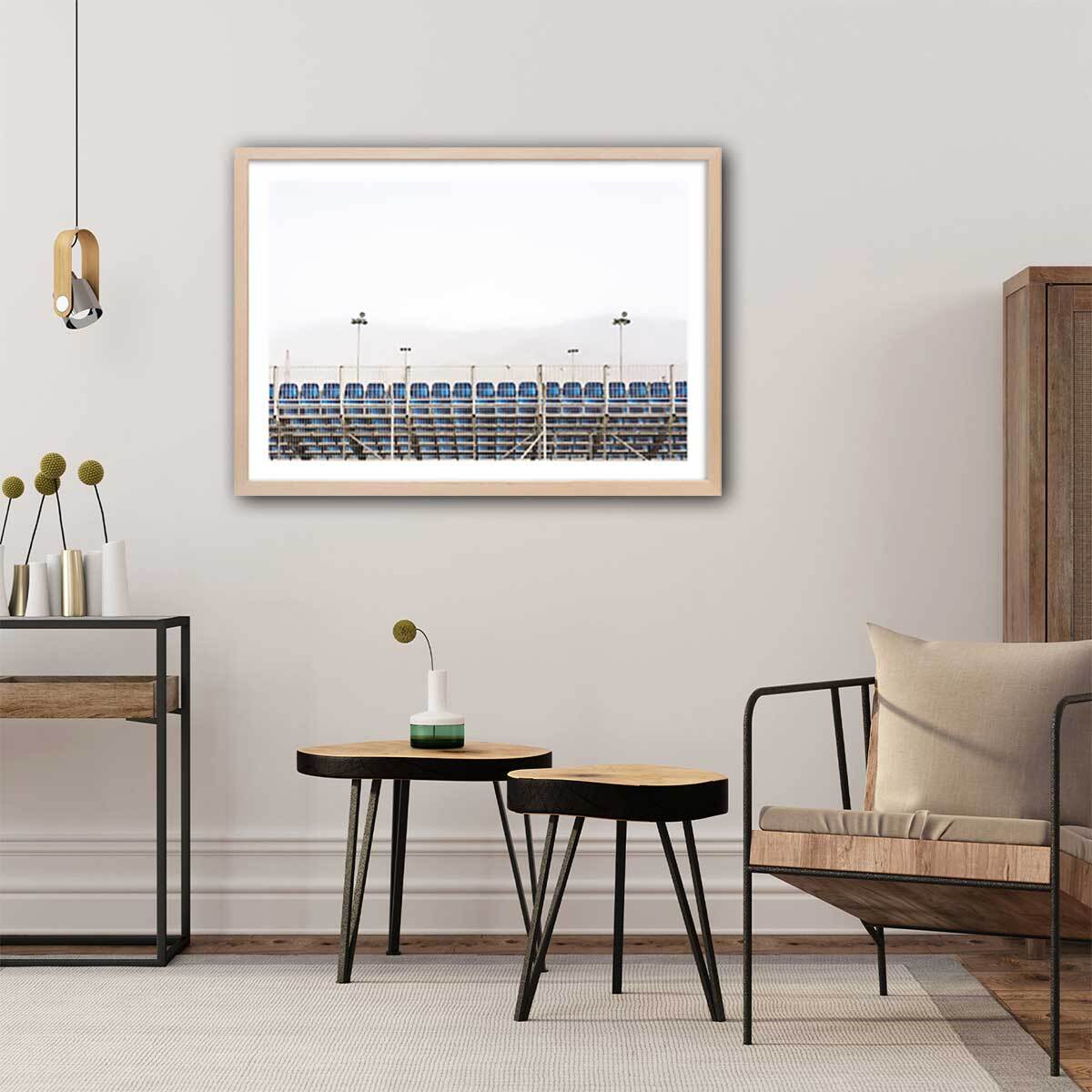 Affiche photo stade de foot. scenes from eilat 2018 Affiche + cadre en bois - Chêne