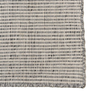 QUENTIN - Tapis rect 160x230cm en laine tissée couleur blanc/gris chiné