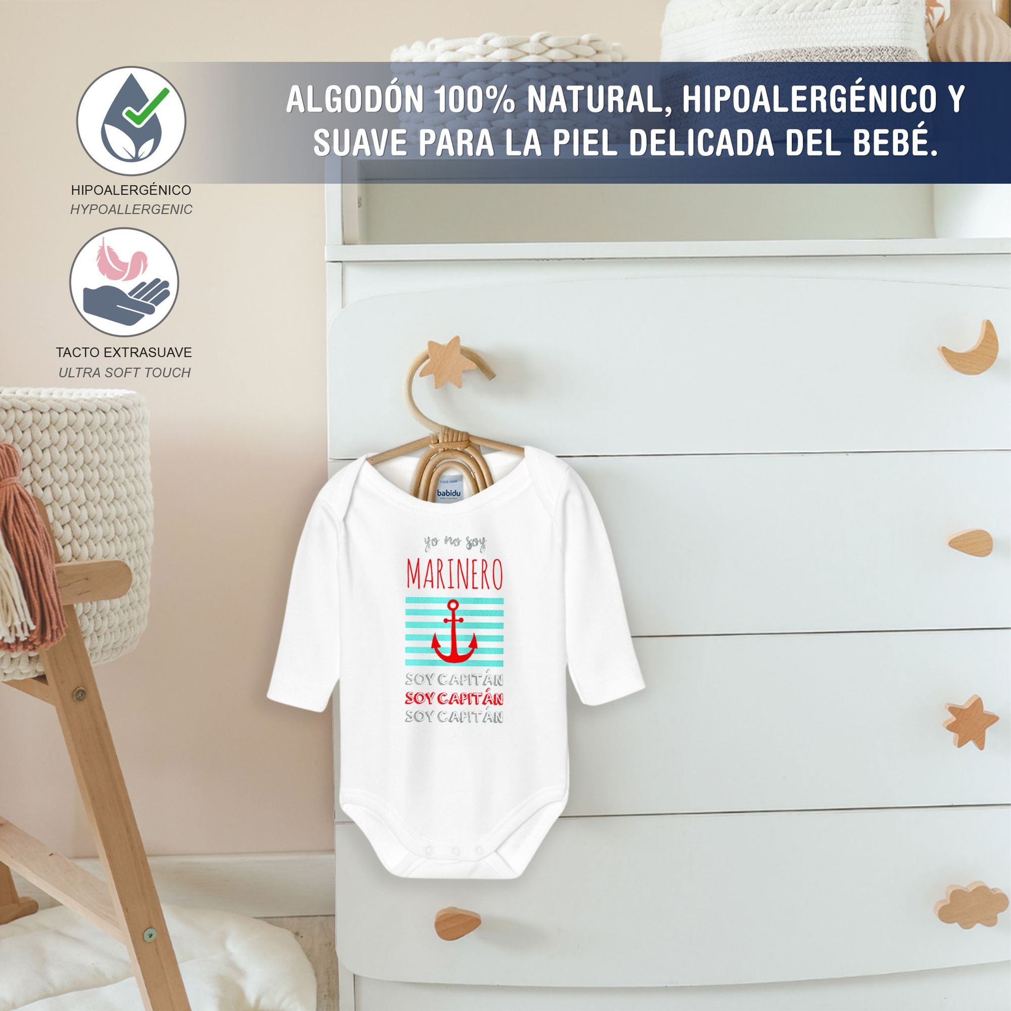 Body bebé manga larga frases americano