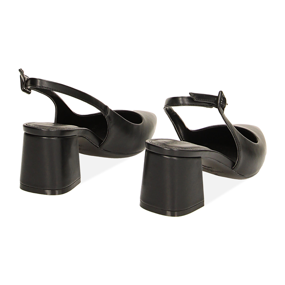 Décolleté slingback nere, tacco 6 cm