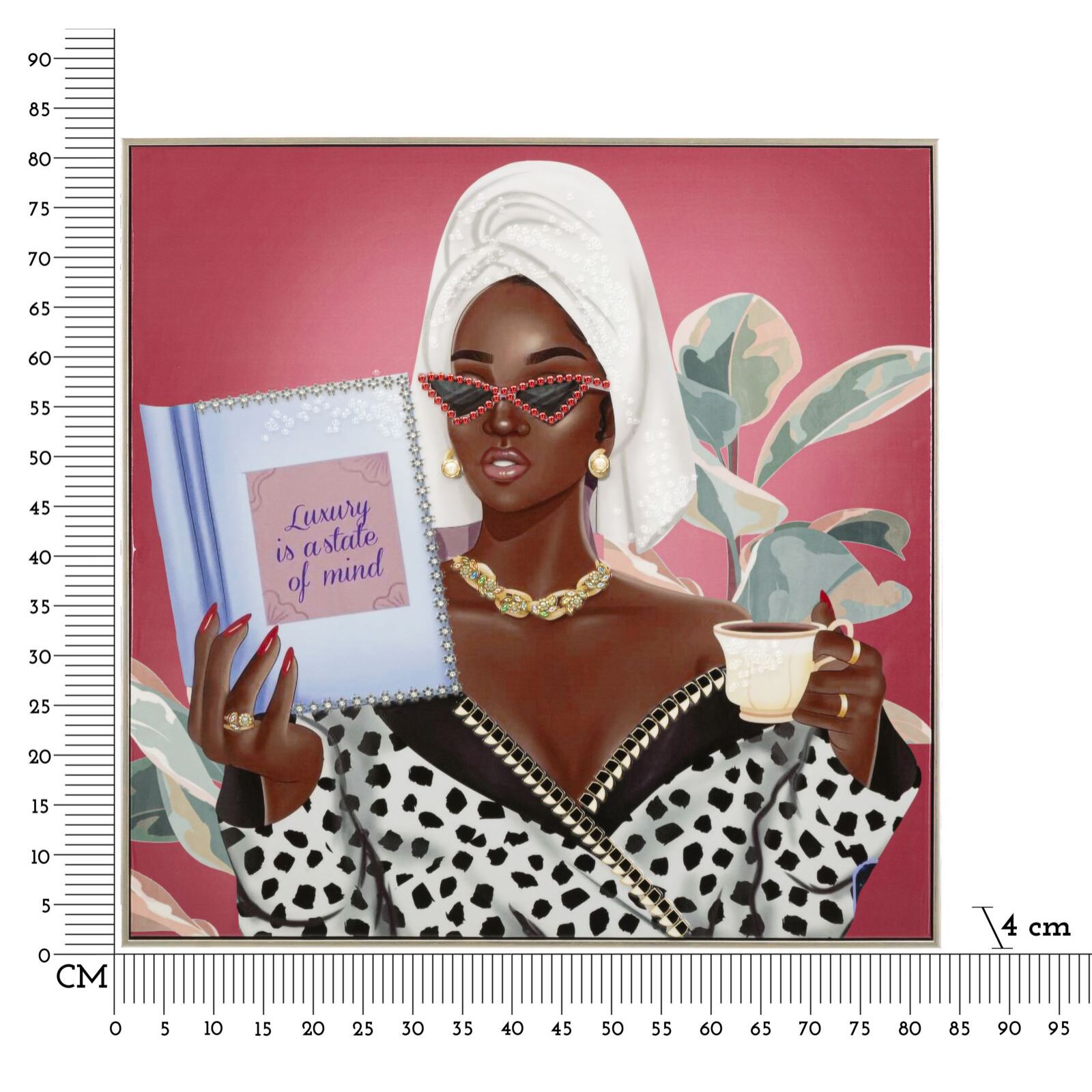 DIPINTO SU TELA LACCATO LUXURY SPA C/CORNICE -B- CM 82X4X82