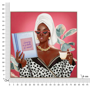 DIPINTO SU TELA LACCATO LUXURY SPA C/CORNICE -B- CM 82X4X82