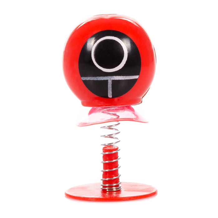 DAM Squid Bouncing Toy, juguete saltarín temático. Diseño vigilante Círculo. 2,7x2,7x6 Cm. Color: Rojo
