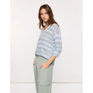 Camiseta Manga Larga Azul - Arlie