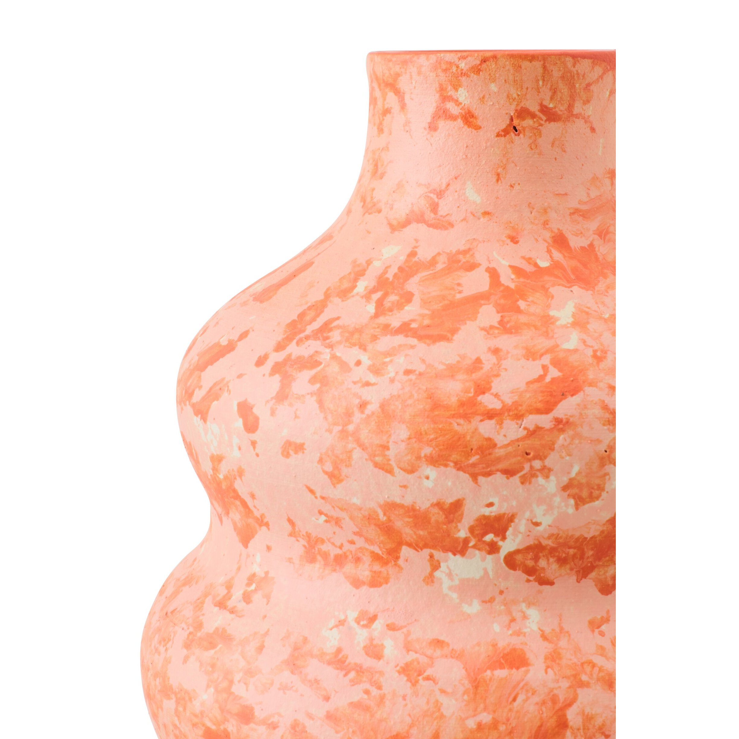 J-Line Vase - céramique - orange/blanc - small