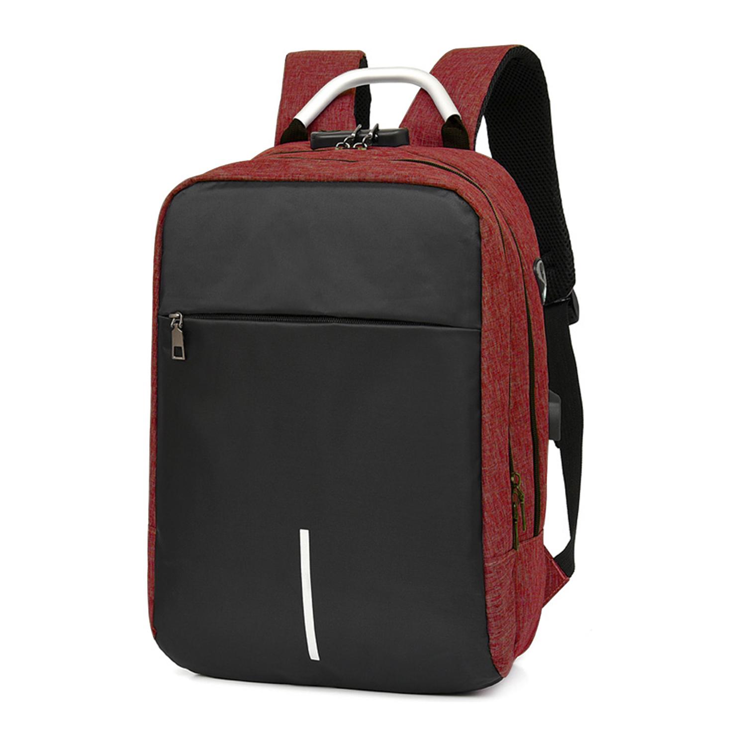 DAM Mochila multi compartimento, porta Laptop 13,3''. Capa impermeable. Bloqueo de cremalleras. Toma USB externa. 29x16x43 Cm. Color: Rojo