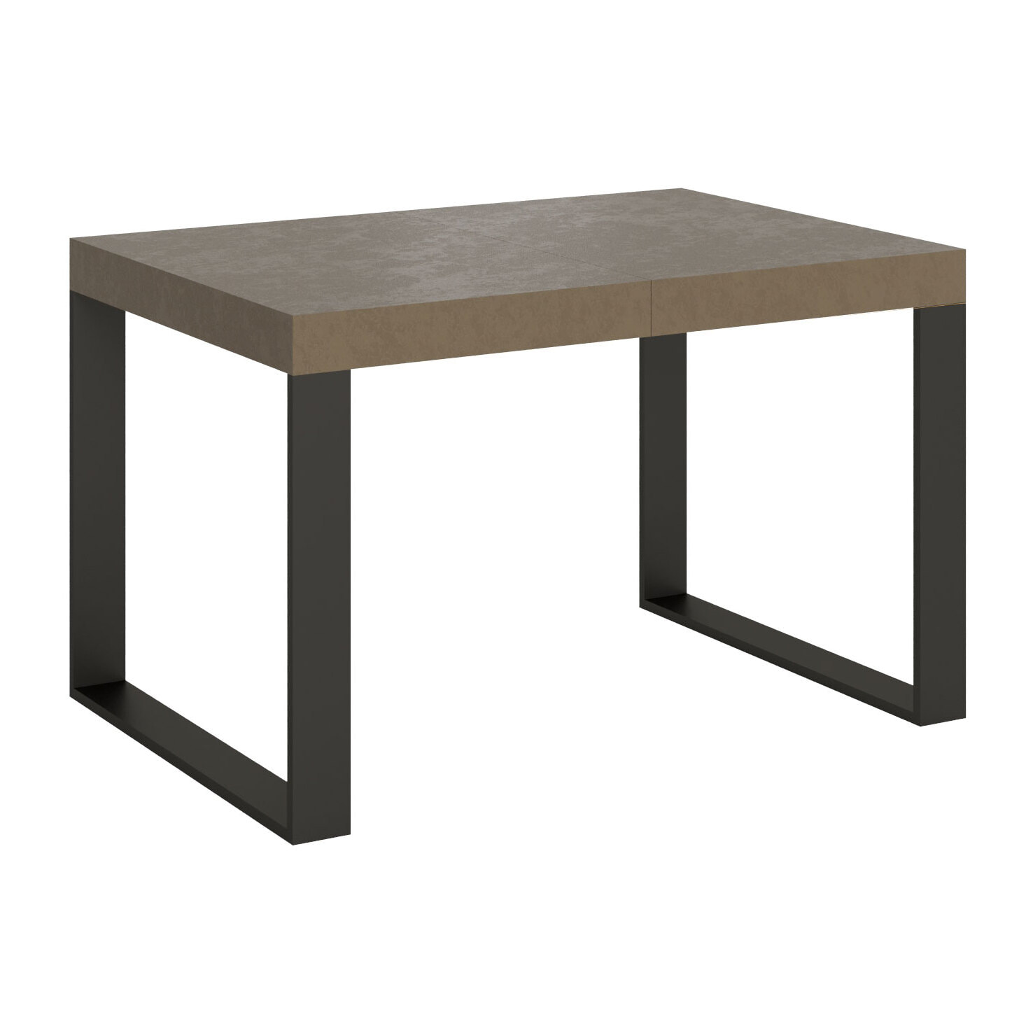 Table extensible 90x140/400 cm Tecno taupe pieds anthracite